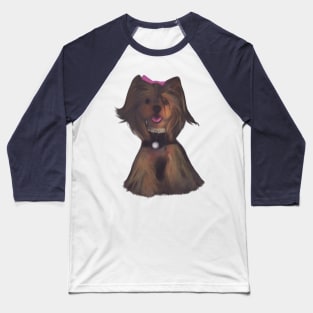 Cute yorkie dog fine art Baseball T-Shirt